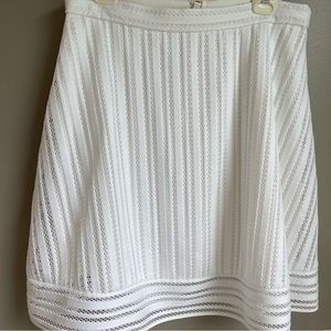 EUC J. Crew Striped Eyelet Skirt